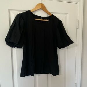 Mikarose Black Puff Sleeve Blouse